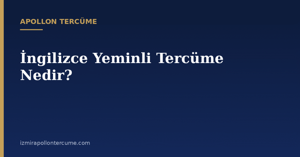 İngilizce yeminli tercüme kapak görseli - Apollon Tercüme