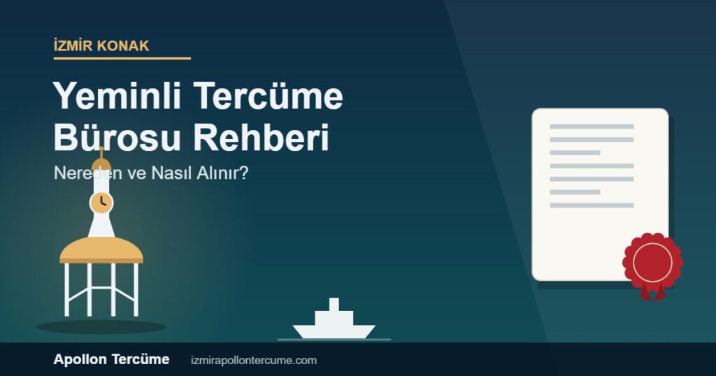 İzmir Konak yeminli tercüme bürosu - Konak Saat Kulesi ve yeminli tercüme belgesi görseli