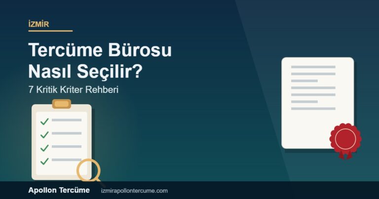 İzmir tercüme bürosu seçim rehberi - kontrol listesi ve yeminli tercüme belgesi görseli